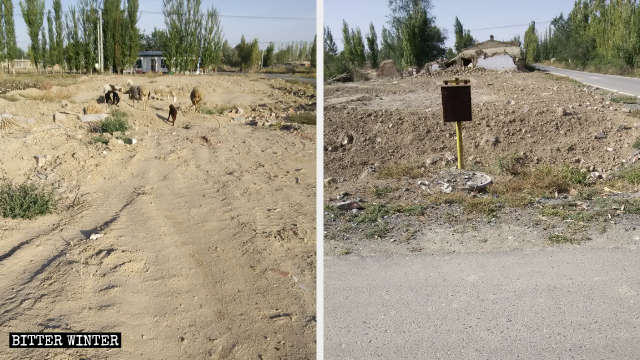 Las mezquitas emplazadas en la aldea de Liushugou han sido destruidas