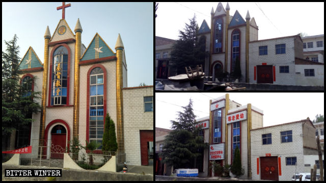 La iglesia de las Tres Autonomías emplazada en el poblado de Jinping ha sido "sinizada".