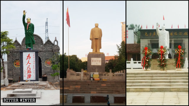 A lo largo de todo el país se erigen estatuas de Mao Zedong al aire libre.