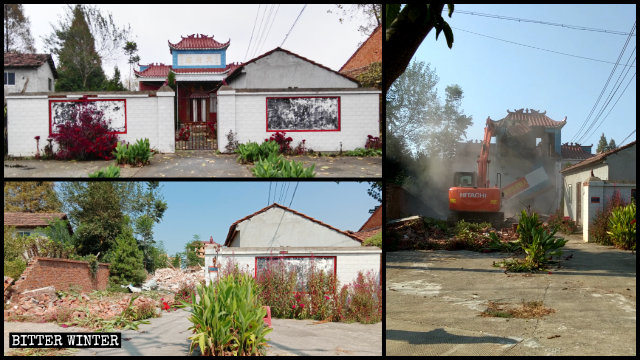 El Templo de Tianfu, el cual se hallaba emplazado en el poblado de Xintan, fue demolido el 6 de septiembre.