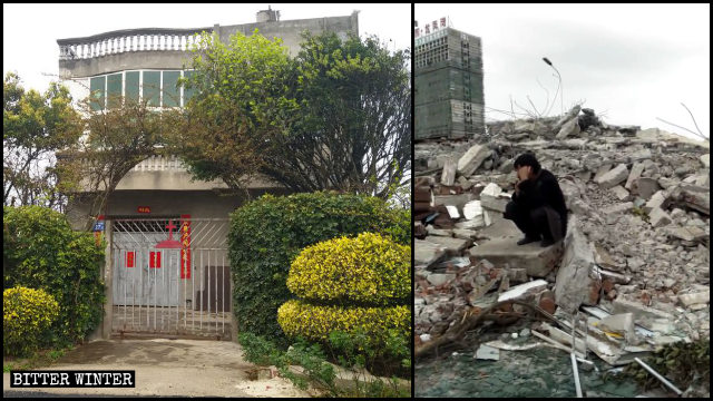 El hogar del Sr. Cai fue convertido en ruinas el 26 de noviembre.