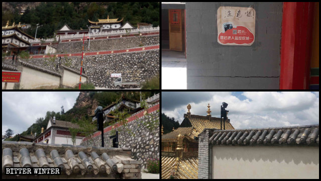Las cámaras de vigilancia cubren las instalaciones del Templo de Youning.