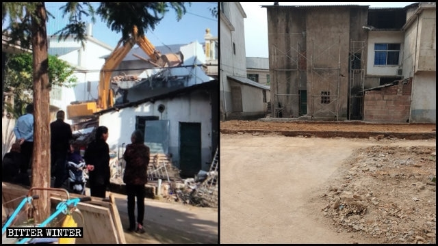 Un lugar perteneciente a la antigua Iglesia Local emplazado en Shangrao fue arrasado hasta los cimientos.