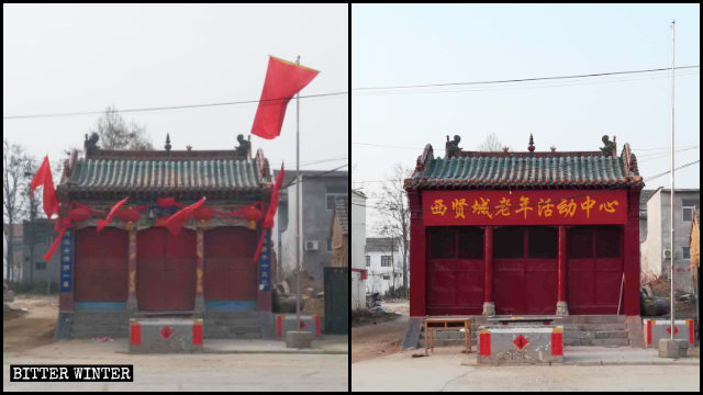 Un templo emplazado en Linzhou fue reconvertido en un centro de actividades para ancianos.