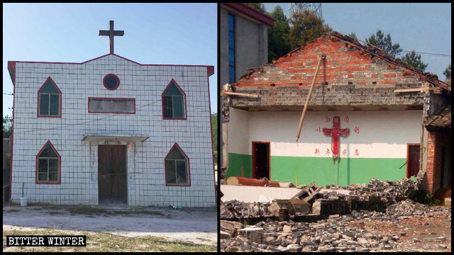 Una iglesia que se encontraba emplazada en la ciudad de Jiangxi de Fuzhou fue arrasada hasta los cimientos el 10 de abril.