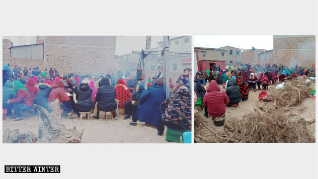 Los creyentes encienden una hoguera y celebran una reunión al aire libre