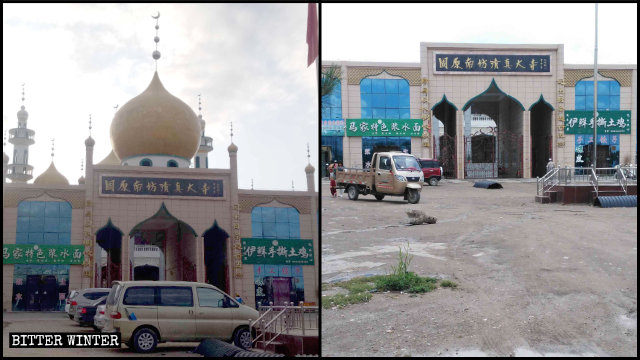 La Gran Mezquita de Nanfang emplazada en el distrito de Yuanzhou de Guyuan, fue despojada de sus cúpulas y de los símbolos de luna creciente y estrella.