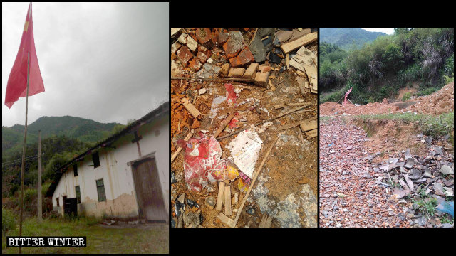 Una iglesia de las Tres Autonomías emplazada en el condado de Shangrao fue arrasada hasta los cimientos.